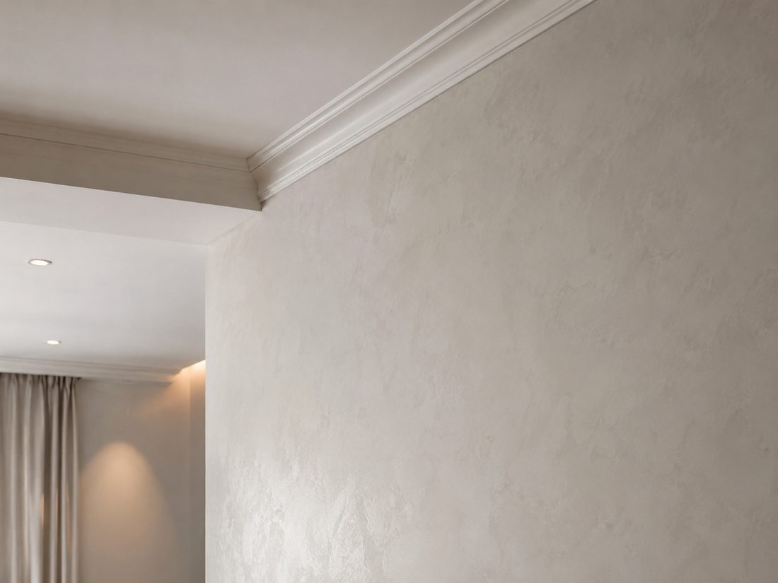 Hochwertige Innenwand mit Stuckateurarbeiten